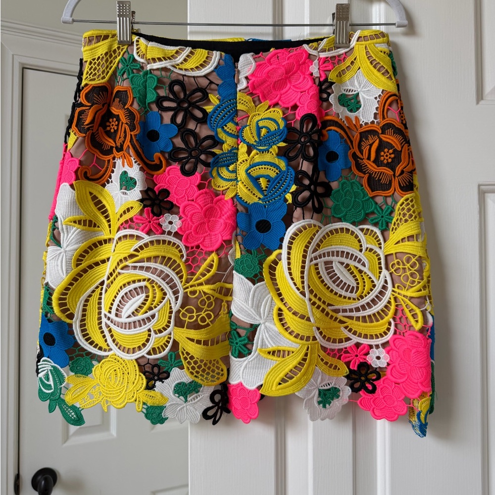 Milly Floral Lace Mini Skirt - Multicolor - Picture 6 of 7